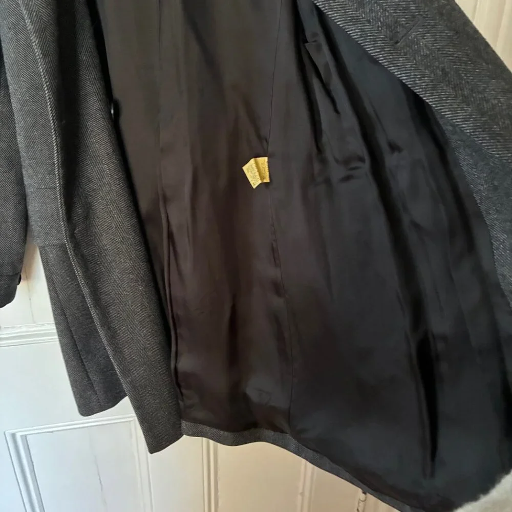 Vintage A.P.C 100% wool coat sz 36 women grey - Picture 6 of 6